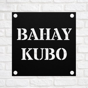 Bahay Kubo Metal Sign, Nipa Hut, Maligayang Pasko, Filipino, Philippines, Tagalog, Lola Pinoy, Filipina Payag, Visayan Language