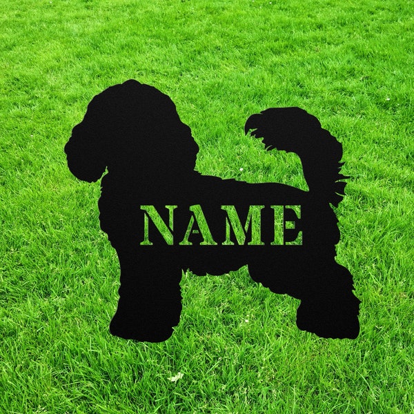 Lhasapoo Garden Statue Stake, Custom Lhasapoo Outdoor Yard Art Decor, Lhasa Apso Poodle Mix Personalized Memorial Remembrance Sculpture