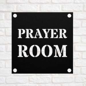 Prayer Room Metal Sign Wall Art Plaque Front Door Hanger Home Decor Porch Christmas Gift