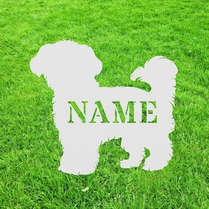 White Maltese Statue Stake, Custom Maltese Dog Outdoor Yard Art Decor, Memorial Remembrance Sculpture, Outdoor Statue