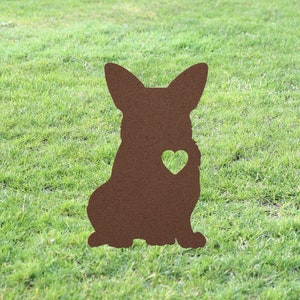 Personalized Corgi Garden Statue Stake, Custom Pembroke Welsch Corgi Outdoor Yard Art Decor, Memorial Remembrance Sculpture, Outdoor Statue