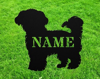 Havapoo Garden Statue Stake, Custom Havapoo Outdoor Yard Art Decor, Havanese Toy Poodle Mix Personalized Memorial Remembrance Sculpture