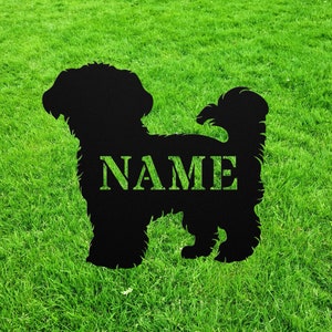 Personalized Maltese Statue Stake, Custom Maltese Dog Outdoor Yard Art Decor, Memorial Remembrance Sculpture, Outdoor Statue