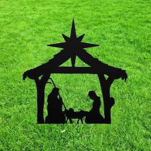 Outdoor Nativity Set, Nativity Scene Metal Yard Stake, Holy Family ...