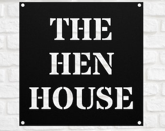 The Hen House Chicken Coop Sign - Backyard Chicken Gift - Cute Chicken Coop Décor - Weather Resistant Metal Street Sign - Chicken Lover