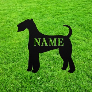 Personalized Airedale Terrier Garden Statue Stake, Custom Airedale Terrier Outdoor Yard Art Decor, Memorial Remembrance Sculpture, Outdoor S