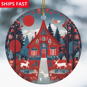 Scandinavian Christmas Ornaments Swedish Folk Art Gift Norwegian Christmas Home Decor European Gifts Nordic Folk Art Christmas Gift