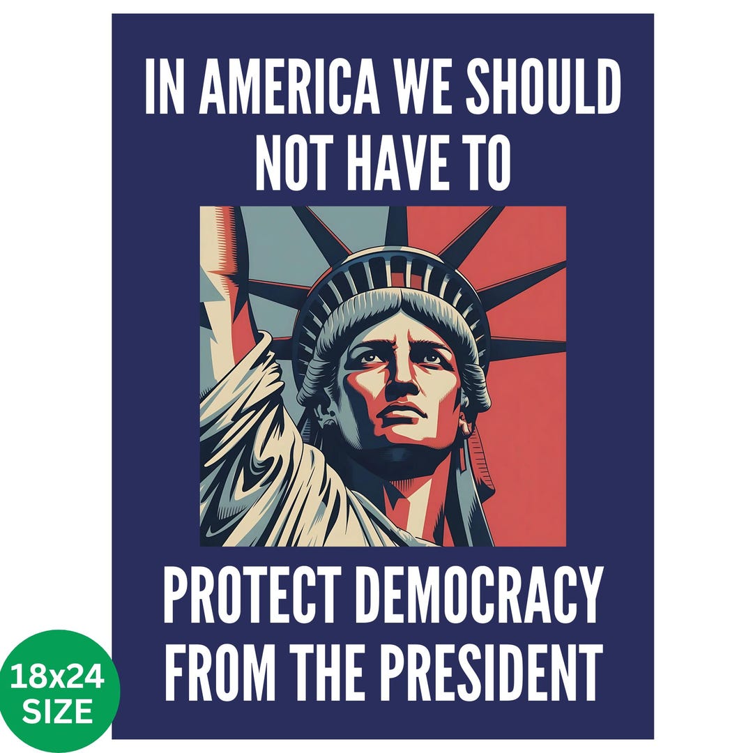 No Protect Protect Democracy, No Kings Protest Sign, Anti-trump, Political ...