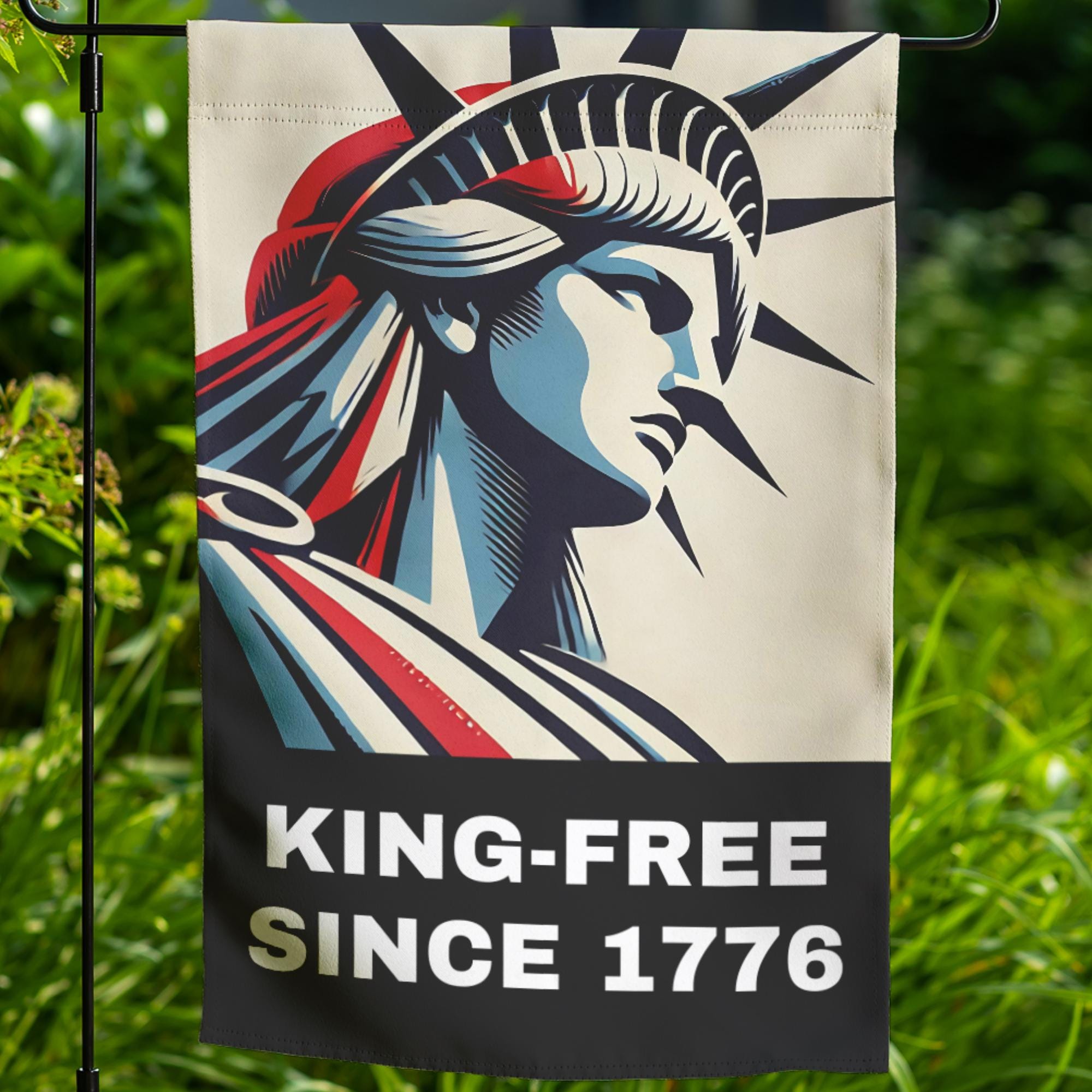 King-Free Since 1776 Garden Flag No Kings in America Flag Political Protest Sign Pro-Democracy Patriotic Banner Revolutionary Liberty 6