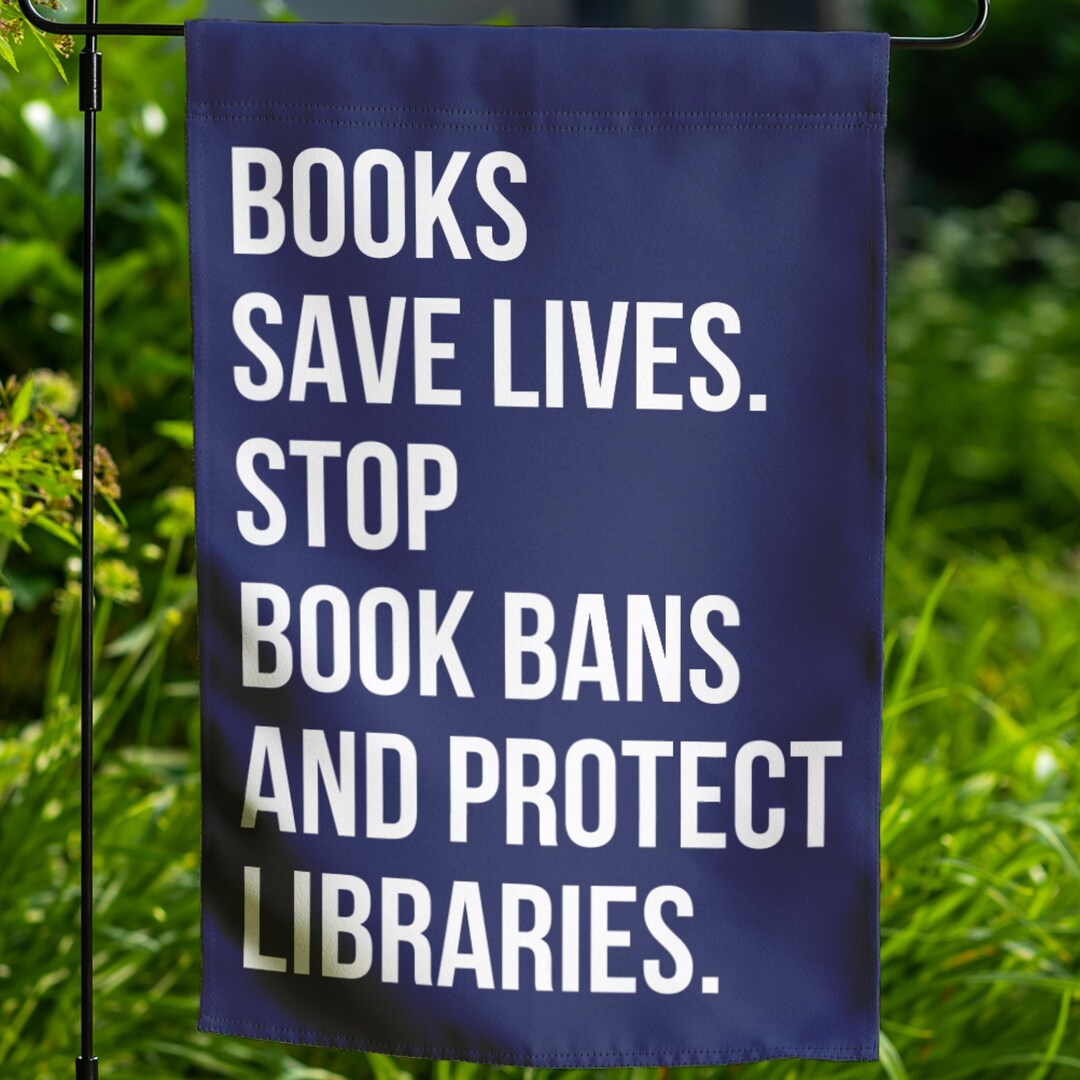 Library Flag Sign Library Garden Flag, Library Flag, Librarian Flag, Protect Libraries ...