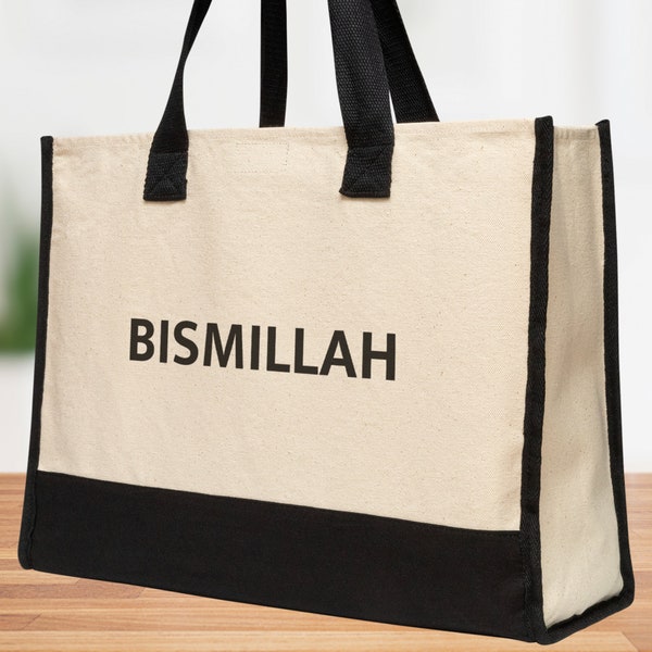 Bismillah Tote Bag Gift Alhamdulillah Gift,  Arabic Wedding Bachelorette Bridesmaid Anniversary Birthday Honeymoon Canvas Tote Bag