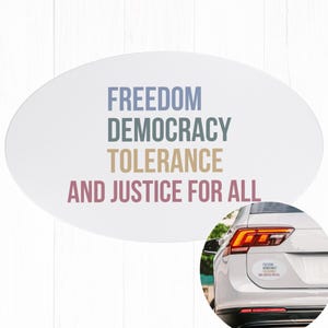 Subtle FDT Anti Trump Car Magnet Bumper, Democrat Resistance Gift Magnet, Freedom Democracy Tolerance, Liberal, Magnet Social Justice Gift e