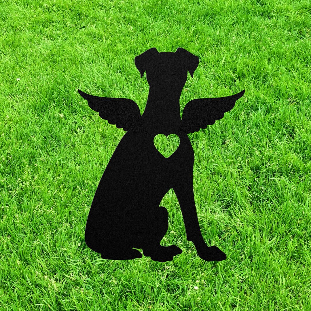 Doberman Angel Wings Garden Statue Stake, Custom Doberman Outdoor Yard ...