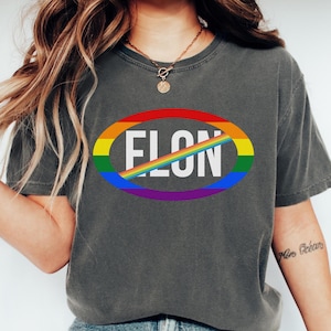 No Elon Equality Rainbow Anti Elon Shirt Regret Eco Not Elon Sucks Deport Elon Awful Funny T-shirt Electric Vehicle Tee