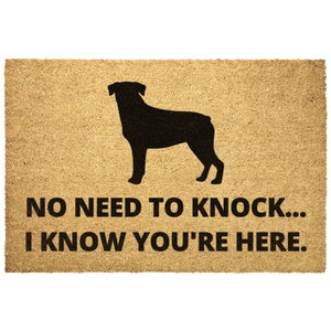 Rottweiler Doormat Door Mat Funny Rottweiler Gift Dog Lover Gifts Home Decor Outdoor Entry Coir Rug Mom Dad Gift