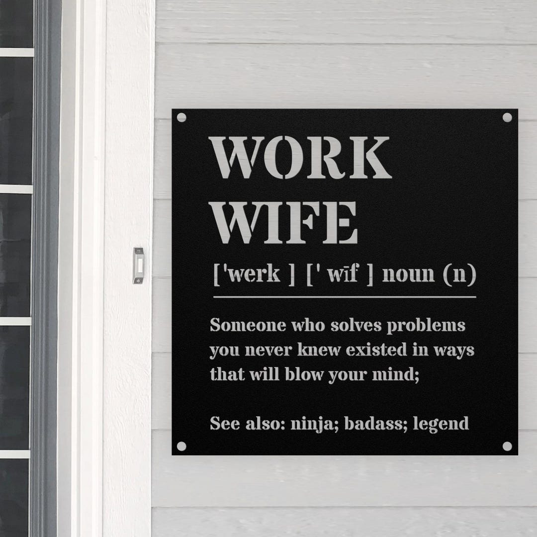Funny Work Wife Gift Metal Sign Birthday, Appreciation, Christmas Gifts ...