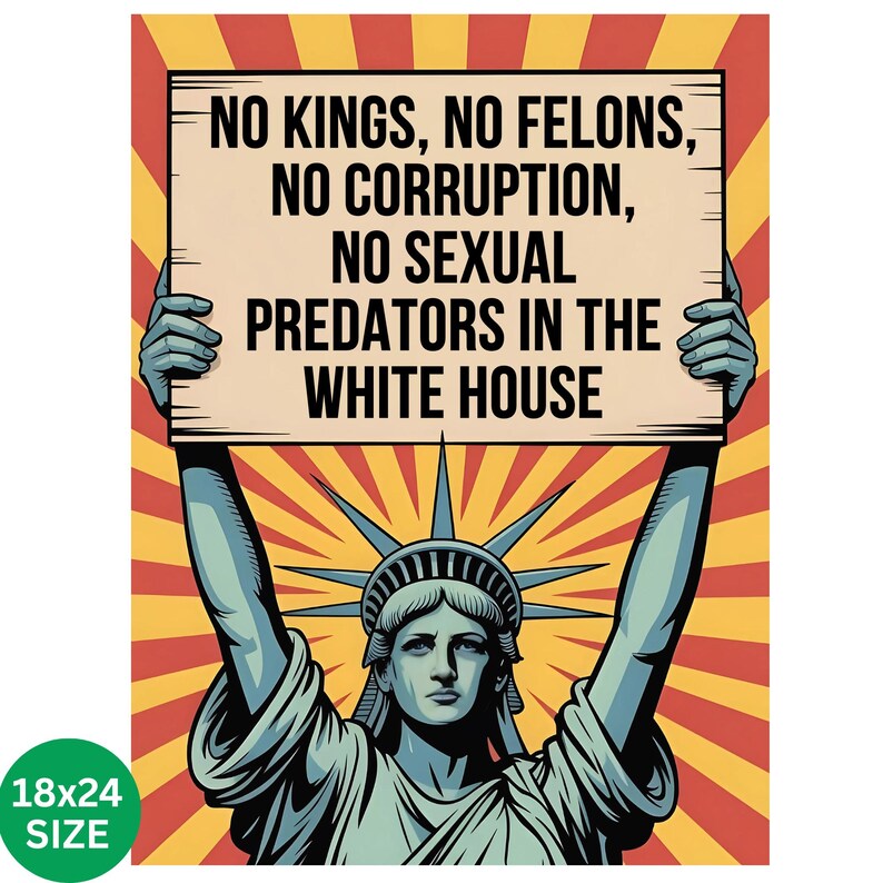 No Kings Anti Trump Protest Poster Sign Protest Sign March Resist ...