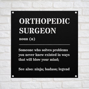 Orthopedic Surgeon Gifts for Women and Men l For Graduation, Birthday, Thank You Gift l Personalized Custom Name Wall Art