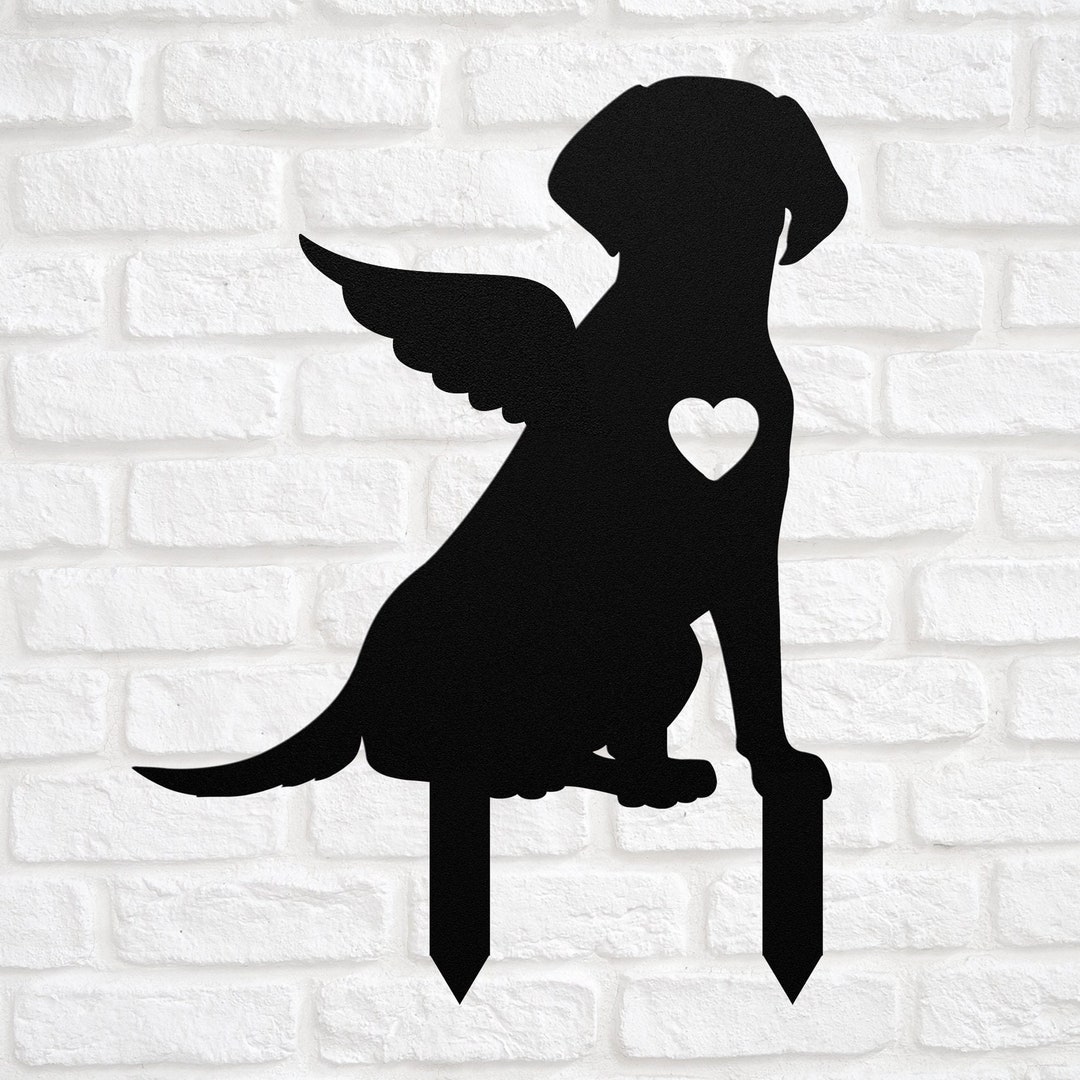 Labrador Angel Wings Garden Statue Stake, Custom Lab Outdoor Yard Art ...