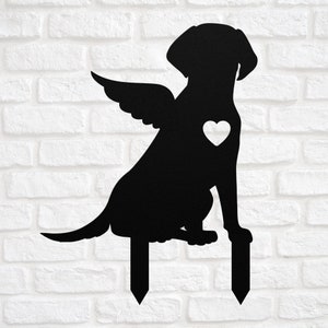 Labrador Angel Wings Garden Statue Stake, Custom Lab Outdoor Yard Art Decor, Memorial Remembrance Sculpture, Outdoor Statue Loss