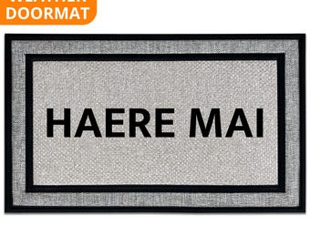 Maori Welcome Doormat, Haere Mai Outdoor Mat Rug, New Zealand, Maori Gift, Aotearoa, Nz Gift Weather Proof