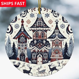 Scandinavian Christmas Ornaments Swedish Folk Art Gift Norwegian Christmas Home Decor European Gifts Nordic Folk Art Christmas Gift