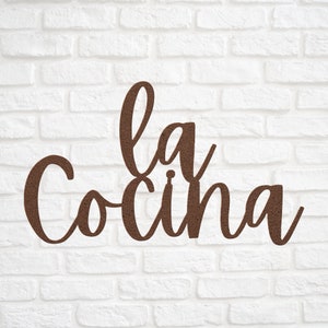 La Cocina Sign Spanish Kitchen Metal Sign, Mexican Italian Wall Art Sign