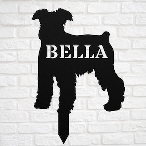 Miniature Schnauzer Memorial Stake Loss Of Miniature Schnauzer Wind Chime Grave Marker Stone Sympathy Angel Wings Keepsake Remembrance