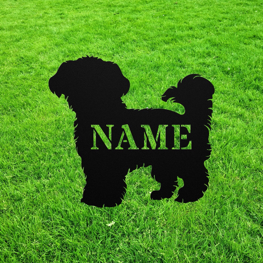 Personalized Maltese Statue Stake, Custom Maltese Dog Outdoor Yard Art