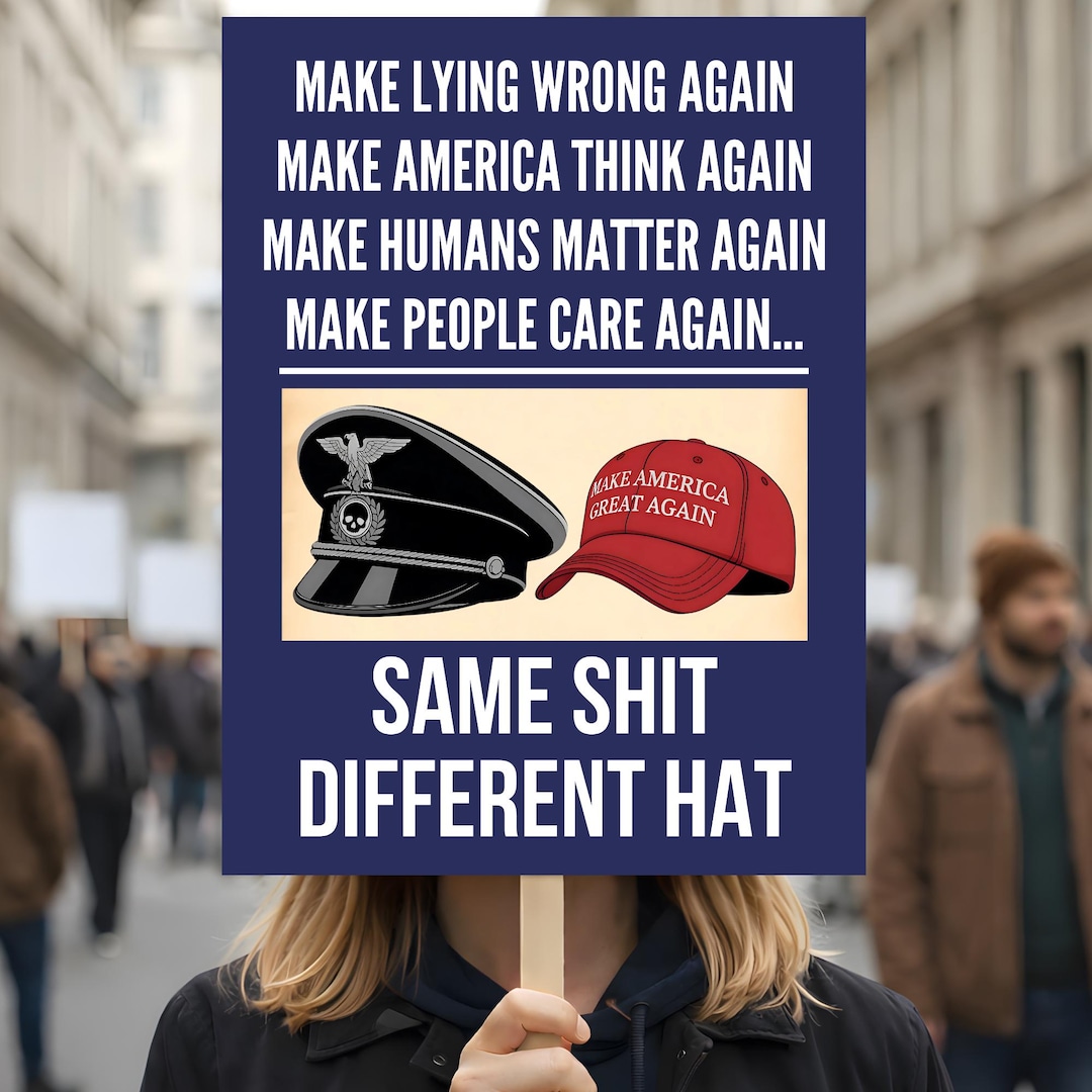 Make Lying Wrong Again Resist Anti Trump Protest Sign No Kings Poster ...