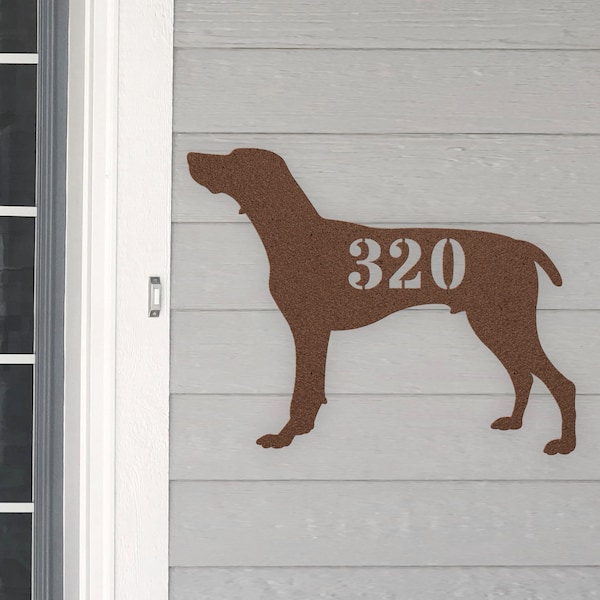 Personalized German Shorthaired Pointer Address House Number Sign Gsp Dog Metal Wall Art Custom Family Name Silhouette Plaque Monogram Metal