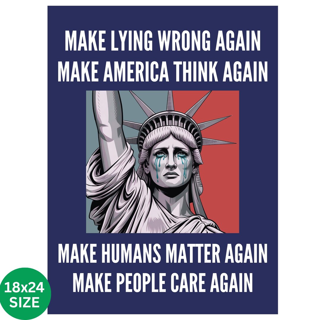 Make Lying Wrong Again Resist Anti Trump Poster Protest March Sign ...
