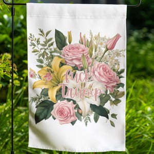 Subtle Anti Trump Flag, Anti Trumpism Floral Fck Trump Fdt Yard Sign Feminist Flag, Liberal Trump Parody Anti Republican Garden Flag Banner