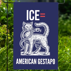 Abolish ICE Immigration Human Rights Protest Garden FLag, Anti-Trump Flag For March Political Activist Rally Sign b