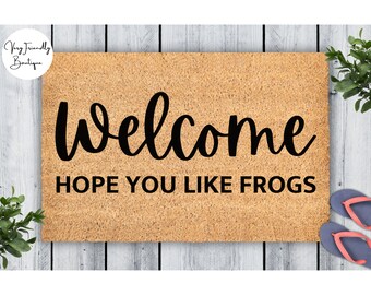 Frog Coir Doormat Outdoor Rug Hope You Like Frogs Door Mat Decor Housewarming Home Christmas Summer Gift