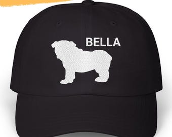 English Bulldog Hat Embroidered Hat Personalized English Bulldog Dad Cap English Bulldog Mom Dad Birthday Christmas Gifts