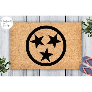 Tennessee Flag Doormat Tennessee State Flag Stars Outdoor Rug Gift For Tennessean Door Mat Front Porch Decor Housewarming Home Christmas