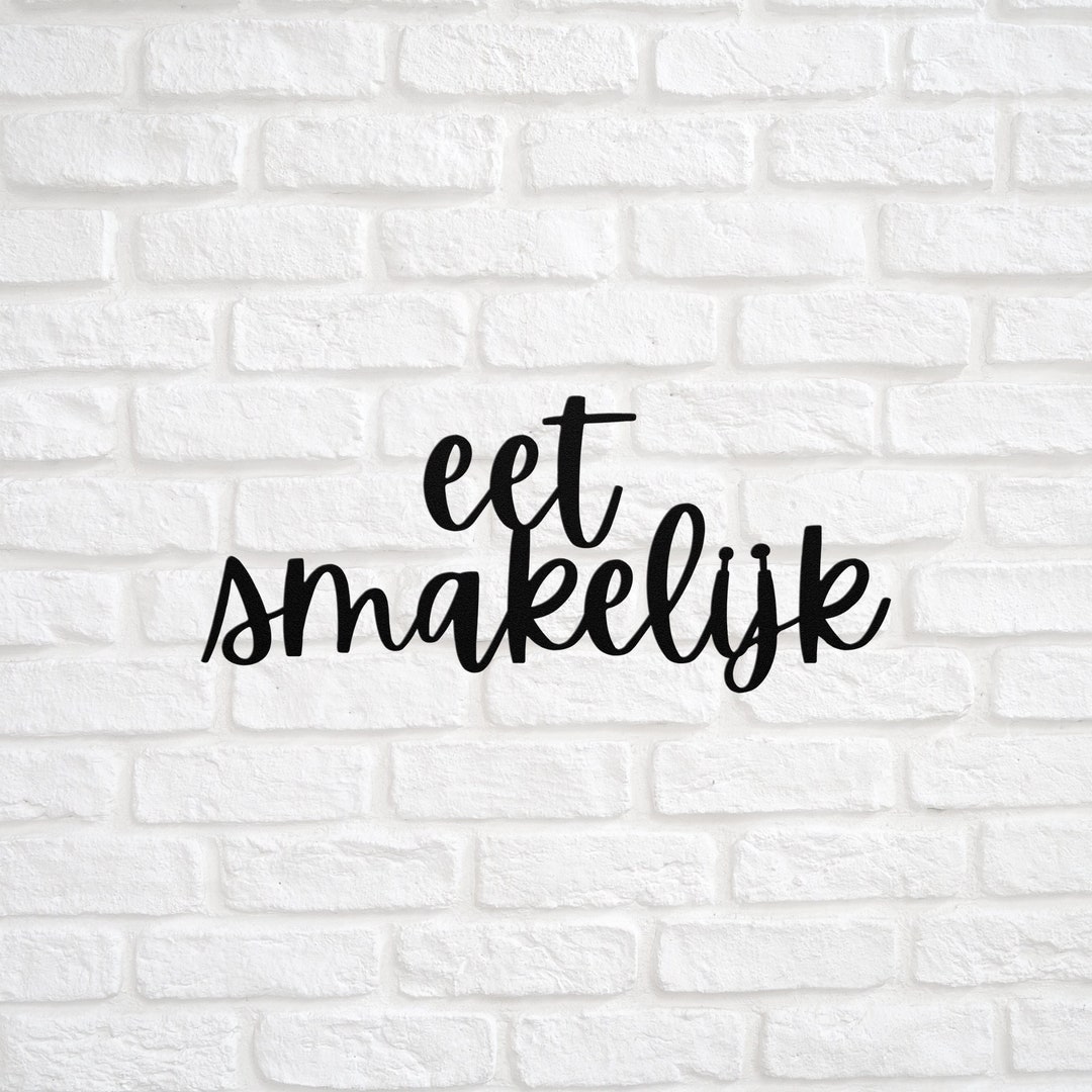Eet Smakelijk Sign, Dutch Gift, Dutch Metal Sign, Lekker, Gezellig