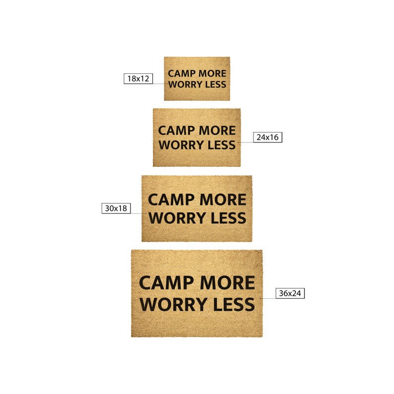 Camp More Worry Less Camper Décor Doormat Outdoor Rug, Van Life Décor, Rv Camping Accessories, Campground Door Mat, Camper Door Mat image 6