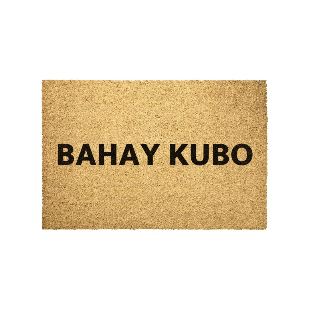 Bahay Kubo Doormat, Nipa Hut, Maligayang Pasko, Filipino, Philippines