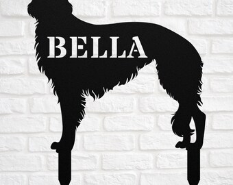 Personalized Borzoi Yard Statue Stake, Custom Borzoi Outdoor Garden Art Decor, Memorial Remembrance Sculpture, Outdoor Statue