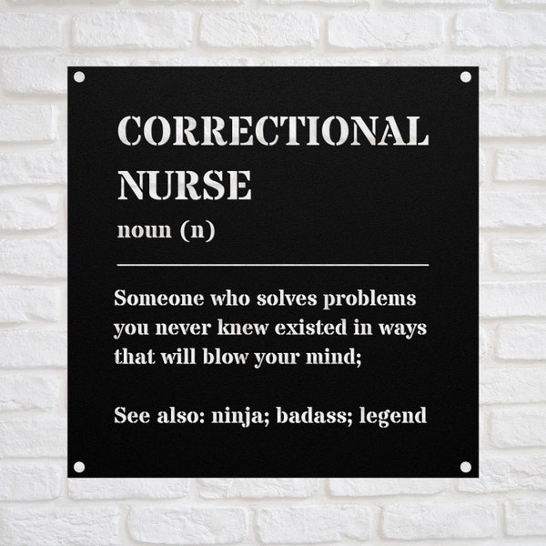 Best Correctional Nurse Gift Metal Sign For Women and Men, For Birthday, Appreciation, Thank You Gift, A Personalized Custom Name Wall Art