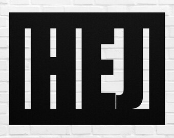 Hej Sign Swedish Hi Svensk Sverige Sign Metal Word Gift For Swede Sweden Home Decor Wedding Christmas Gift