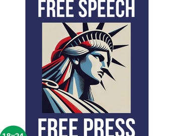 Free Speech Free Press Protect Democracy Anti Trump Poster Protest March Sign, No Kings In America Subtle FDT Anti Billionaire Rally Resist