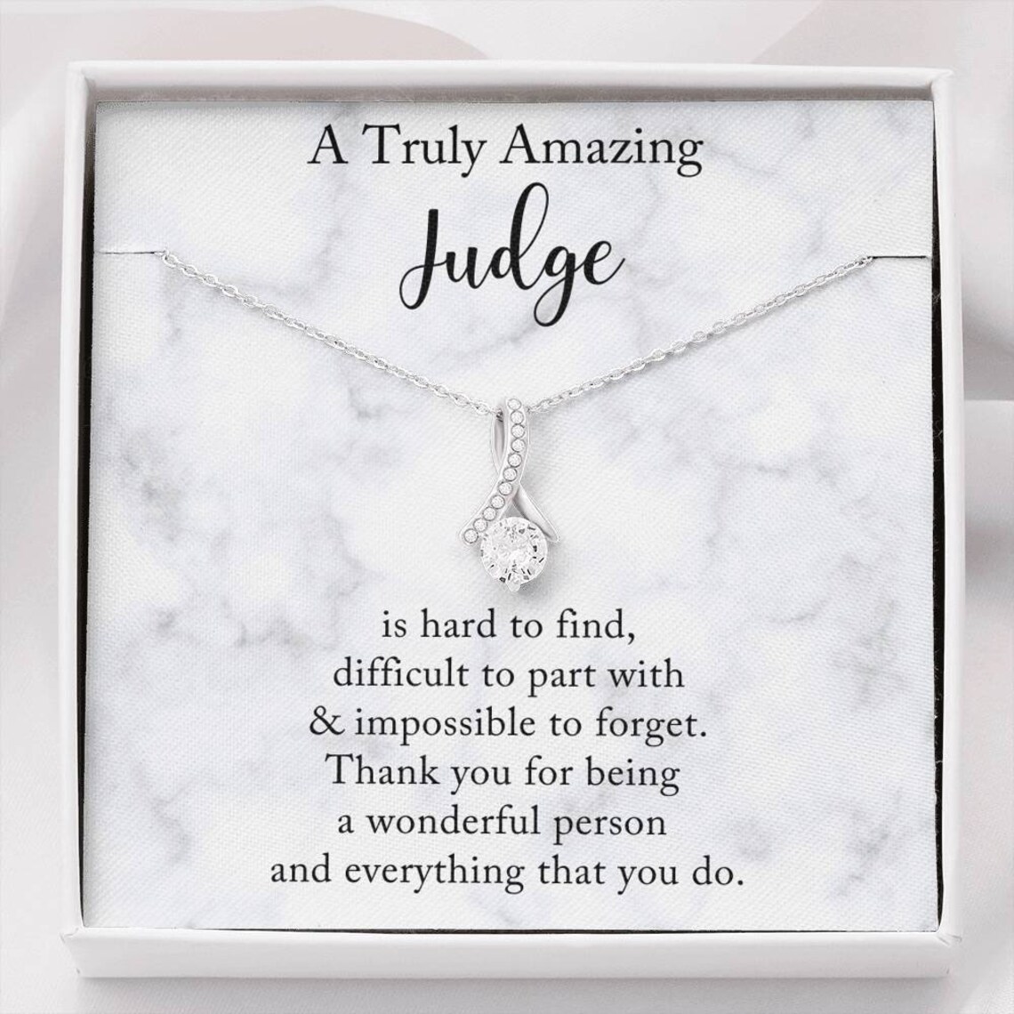 Judge Gift Gift for Judge Necklace Message Card A Truly Etsy