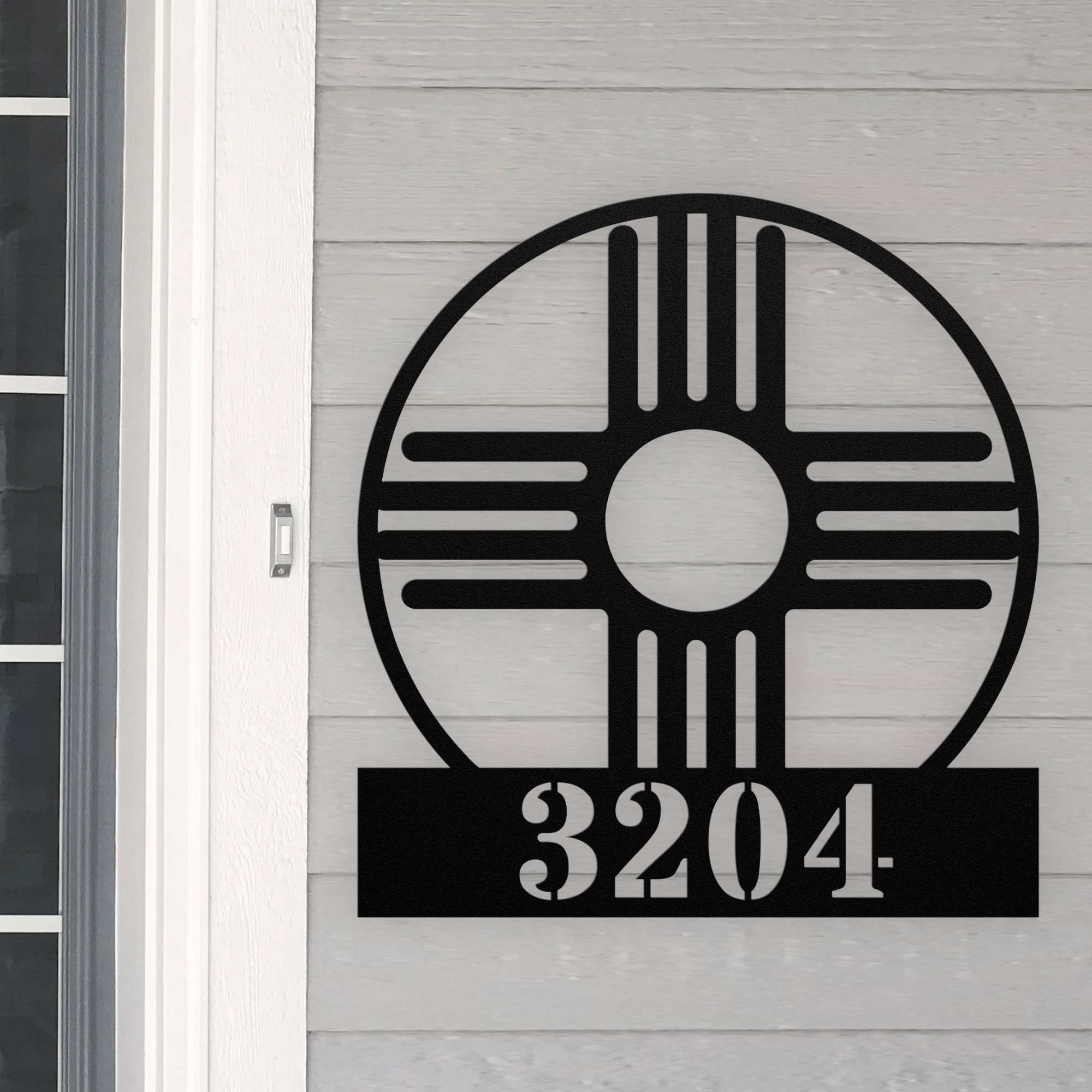 Personalized Zia Address House Number Sign New Mexico Metal Wall