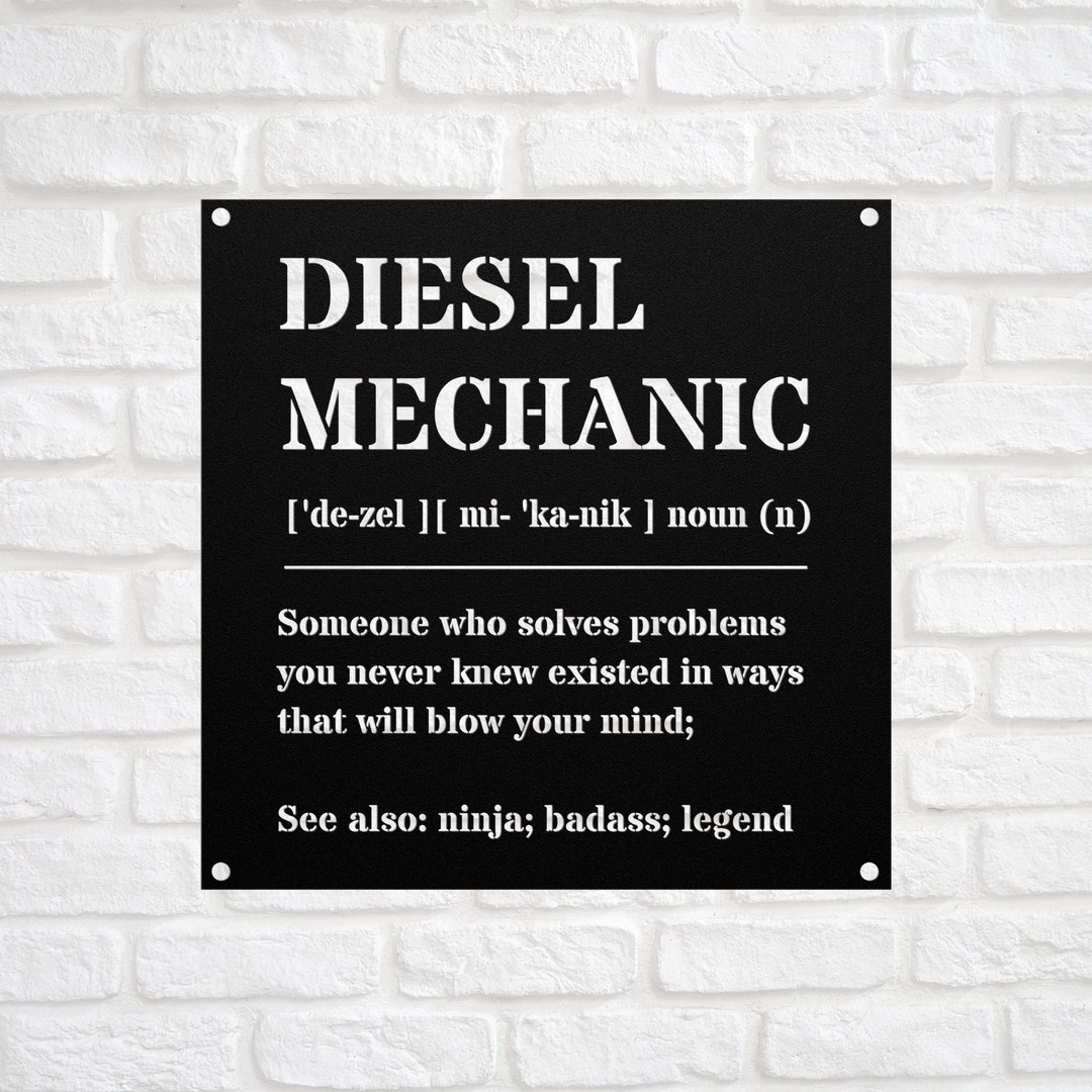 Diesel Mechanic Gift Metal Sign Birthday Appreciation Etsy