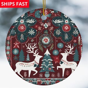 Scandinavian Christmas Ornaments Swedish Folk Art Gift Norwegian Christmas Home Decor European Gifts Nordic Folk Art Christmas Gift