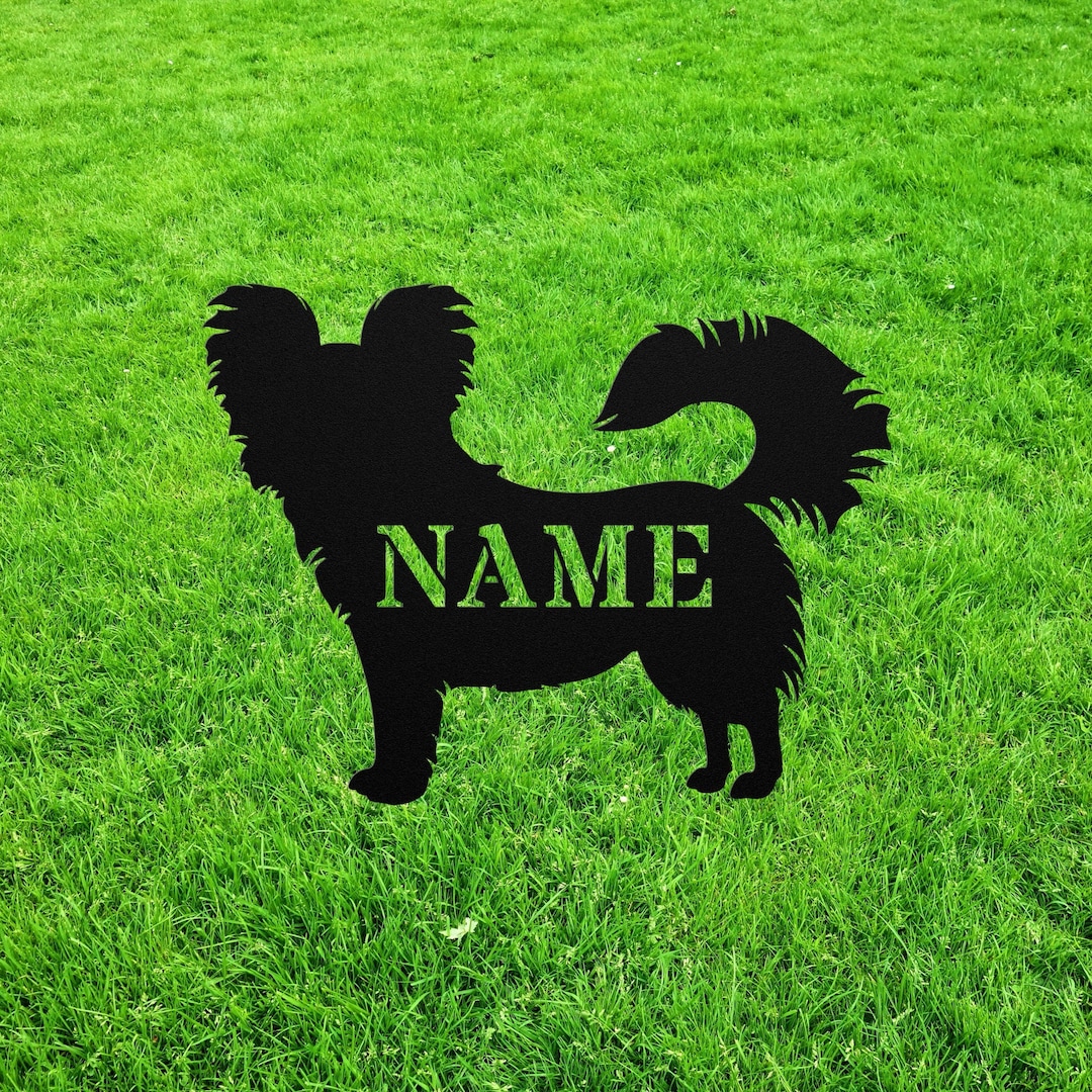 Personalized Long Haired Chihuahua Garden Statue Stake, Custom Long