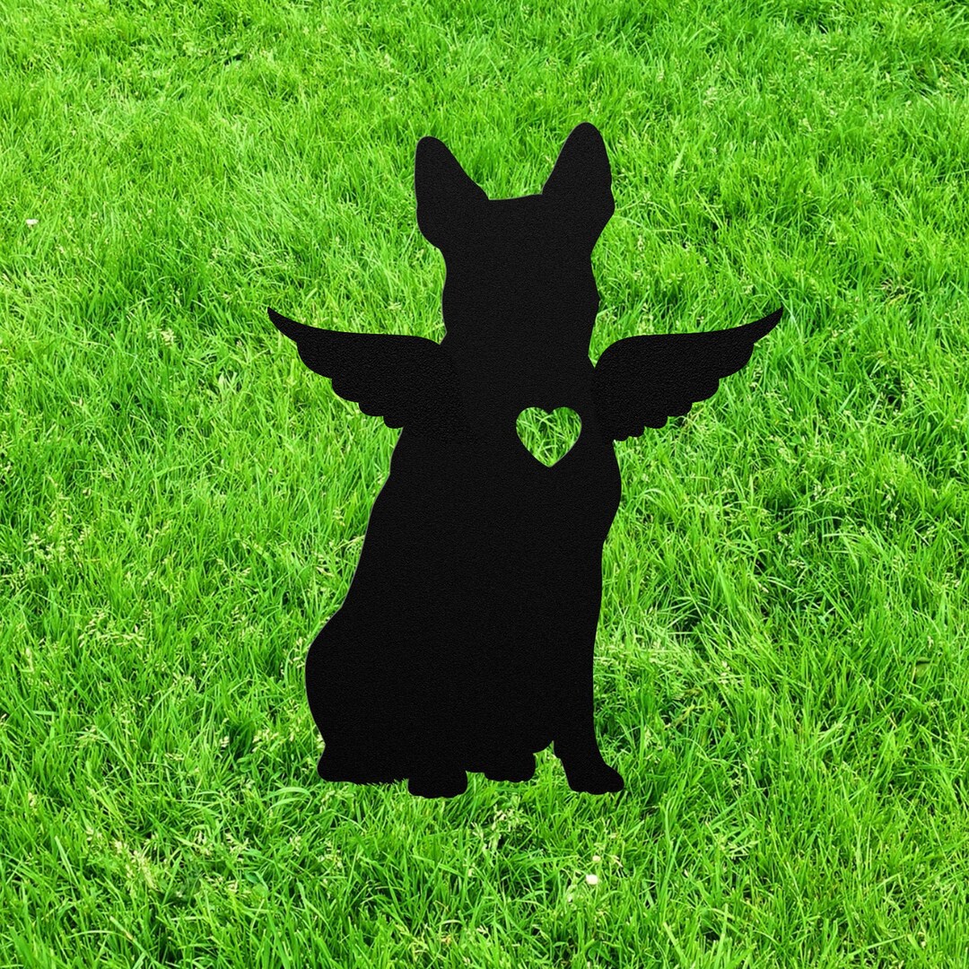 Australian Cattle Dog Angel Wings Garden Statue Stake, Custom ...